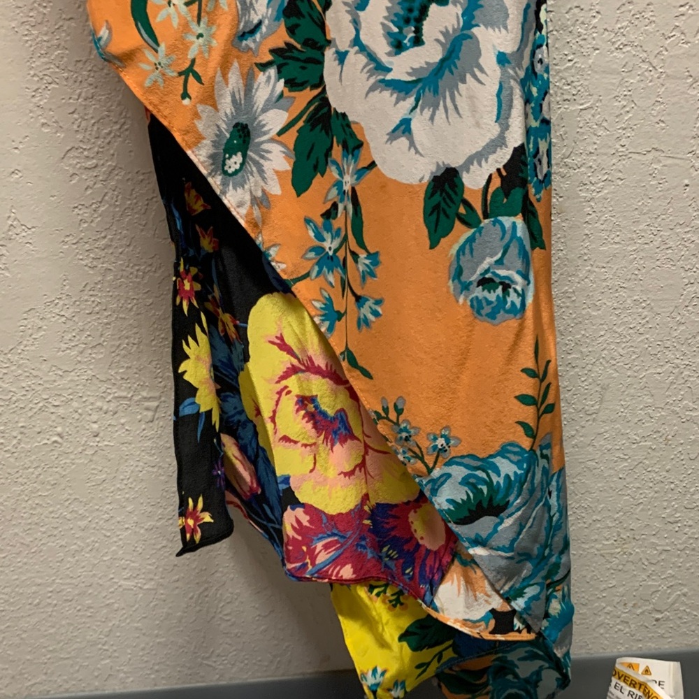 Diane Von Furstenberg Asymmetrical Floral Dress - Yellow and Blue - Picture 4 of 4